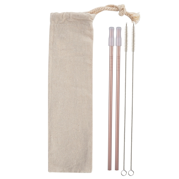 2- Pack Park Avenue Stainless Straw Kit with Cotton Pouch - Image 10