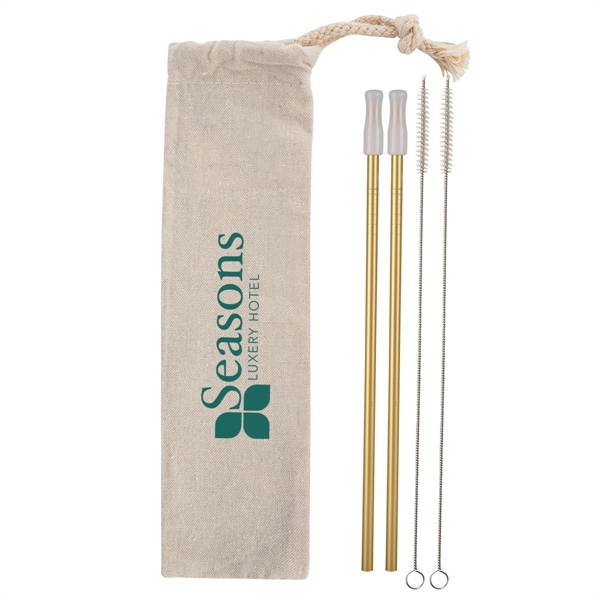 2- Pack Park Avenue Stainless Straw Kit with Cotton Pouch - Image 12