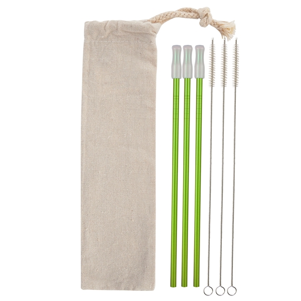 3- Pack Park Avenue Stainless Straw Kit with Cotton Pouch - Image 9