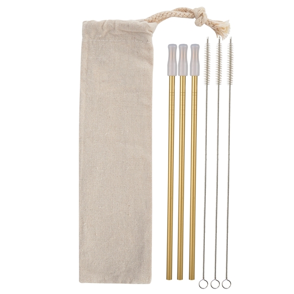 3- Pack Park Avenue Stainless Straw Kit with Cotton Pouch - Image 11