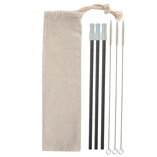 3- Pack Park Avenue Stainless Straw Kit with Cotton Pouch - Image 21