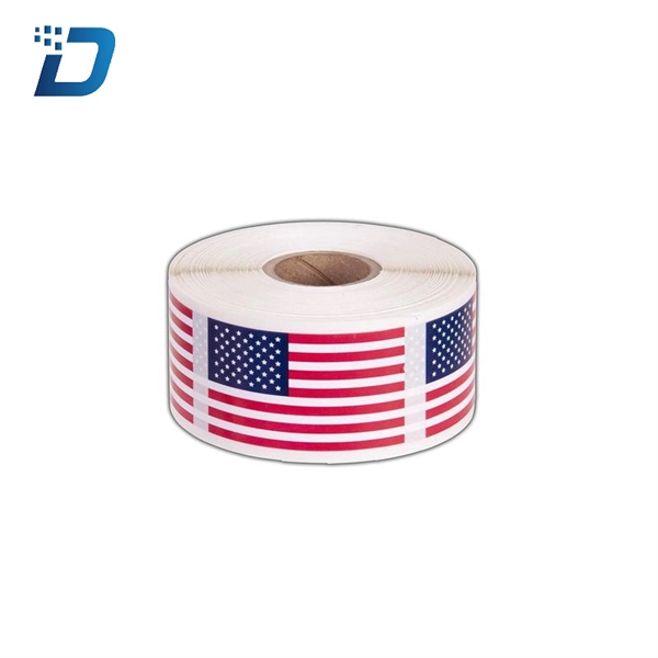 1 inch x 2 inch American Flag Sticker  Label - Image 1