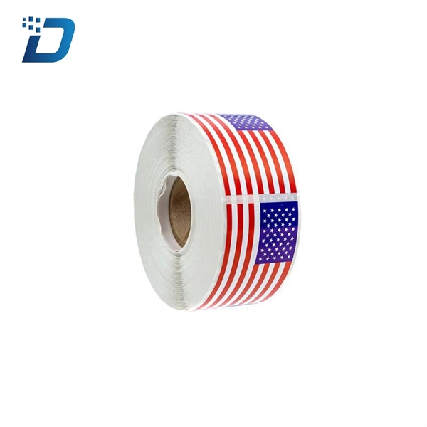 1 inch x 2 inch American Flag Sticker  Label - Image 2