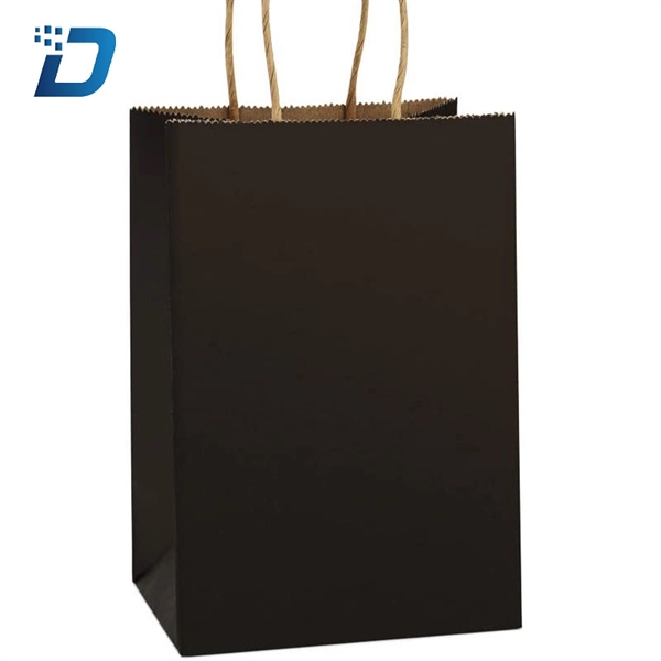 Black Kraft Paper Bags With Handle - Image 1