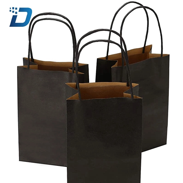 Black Kraft Paper Bags With Handle - Image 2