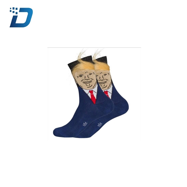 Funny Donald Trump Hair Socks Gift - Image 1