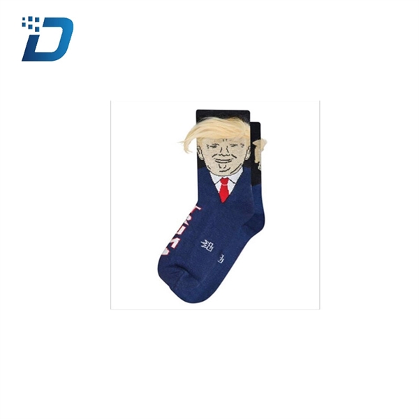 Funny Donald Trump Hair Socks Gift - Image 2