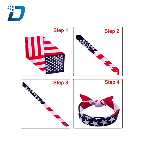 American Flag Headband USA Flag Clothing Patriotic scarf Acc - Image 3