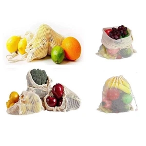 Reusable Vegetables Fruit Mesh Produce Bag Size L