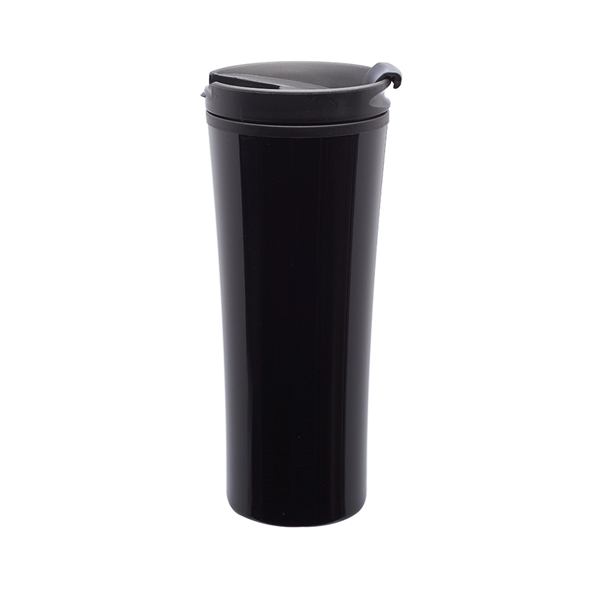 16 oz Steel Tumbler w/ Black Flip Lid with Silicon Seal - Image 2