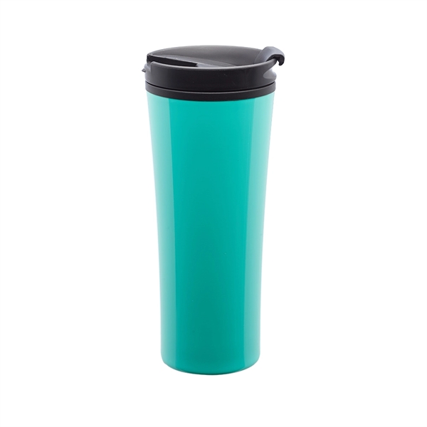 16 oz Steel Tumbler w/ Black Flip Lid with Silicon Seal - Image 4