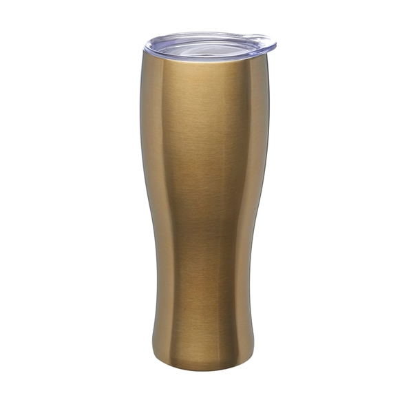 15 oz Stainless Steel Curved Tumbler w/ Press-In Plastic Lid - Image 4