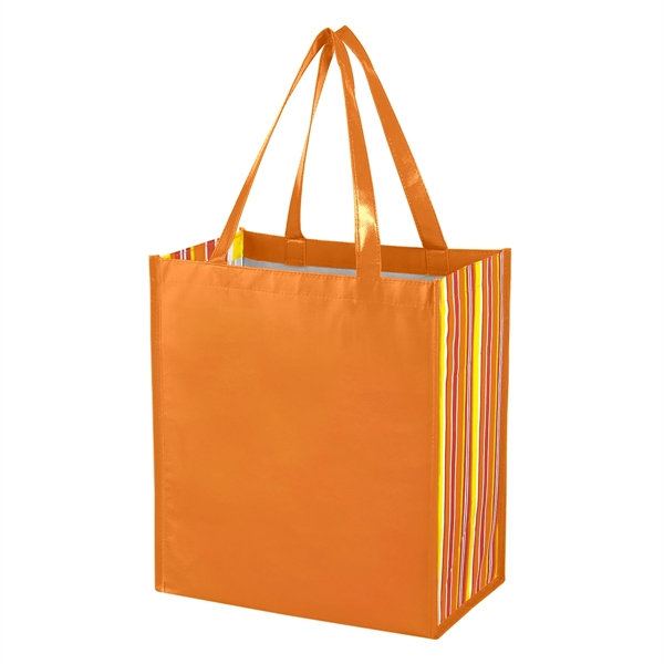 Shiny Laminated Non-Woven Tropic Shopper Tote Bag - Image 5
