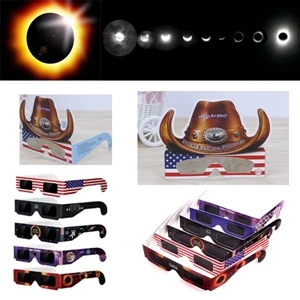 Cowboy Hat And National Flag Paper Solar Eclipse Glasses