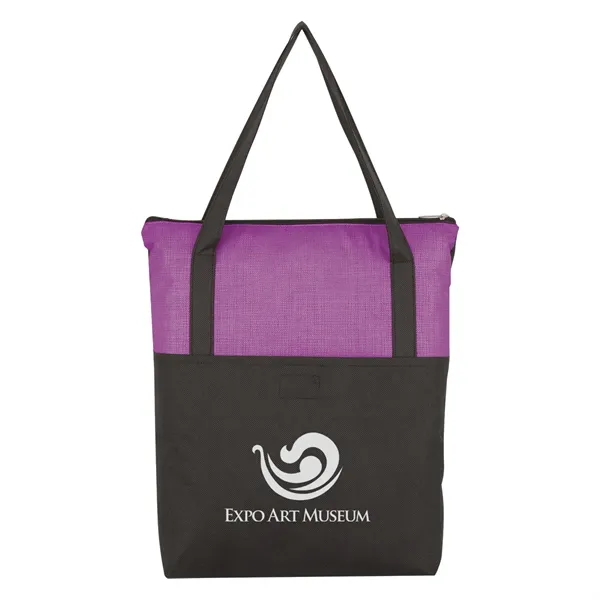 Crosshatch Non-Woven Zippered Tote Bag - Image 21