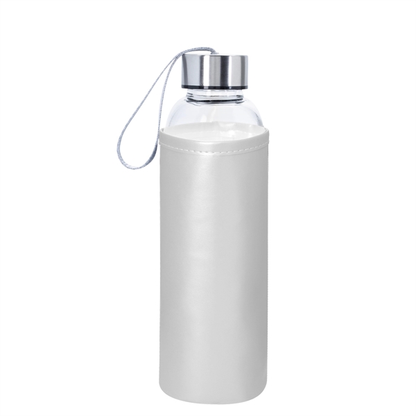 18 Oz. Aqua Pure Glass Bottle With Metallic Sleeve - Image 10
