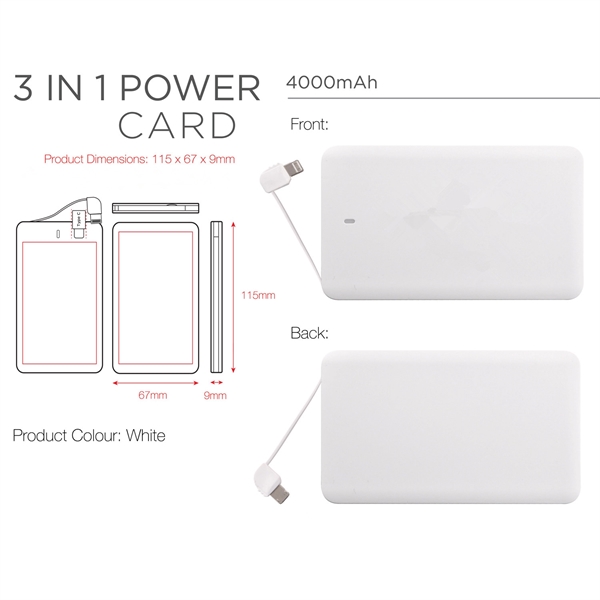 SlenderCharger 4000mAh Credit Card Size Charger Built In Cha - Image 2
