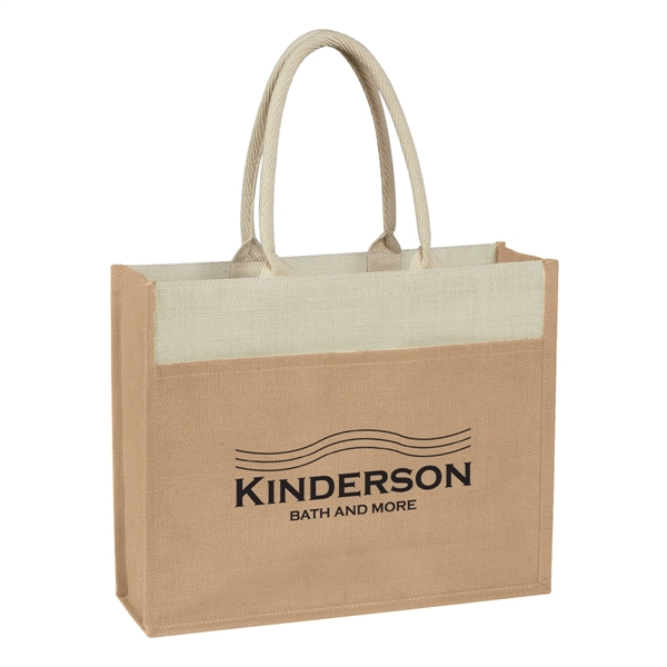 Jute Tote Bag With Front Pocket - Image 13