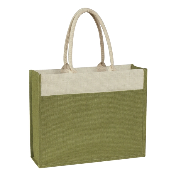Jute Tote Bag With Front Pocket - Image 14