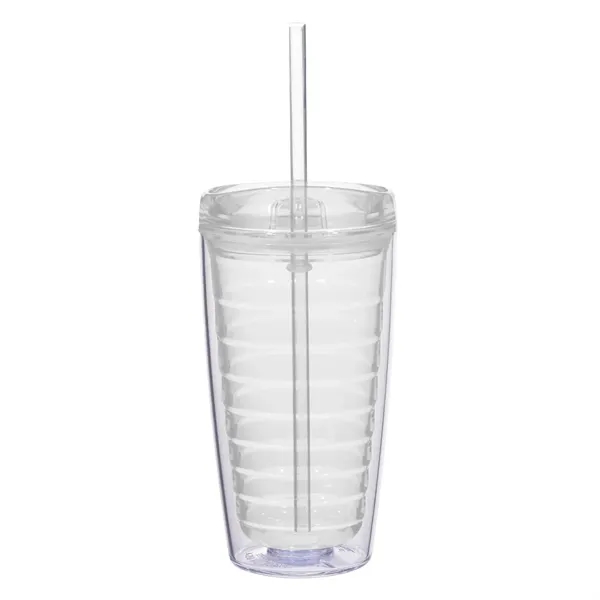 16 Oz. Econo Double Wall Tumbler With Lid And Straw - Image 11