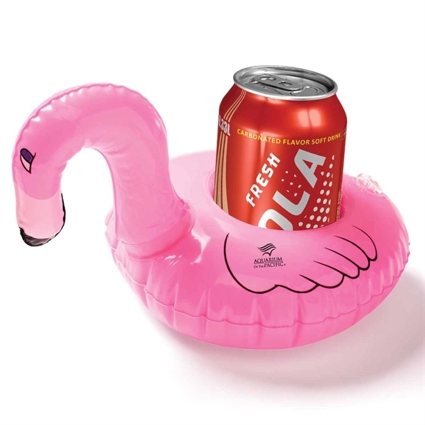 Inflatable Pink Flamingo Floating Coaster Cup Holder - Image 3