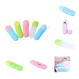 Portable Plastic Toothbrush Toothpaste Case 