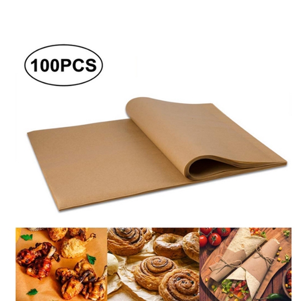 100 Pcs Parchment Paper Baking Sheets     - Image 1