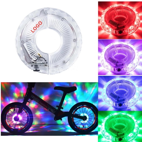Hot sale 7 color LED USB Bike Wheel Hub Lights - Image 1