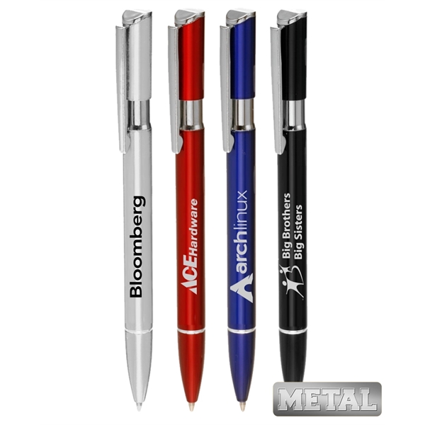 Union Printed, Promotional "Ritzy" Metal clicker Pens