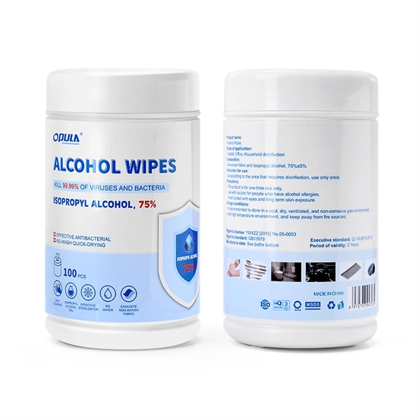 100 PCS 75% Alcohol Wipes In Canister - Image 1