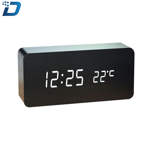 LED Rectangle Wood Alarm Clock - Image 4
