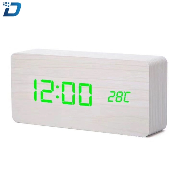 LED Rectangle Wood Alarm Clock - Image 5