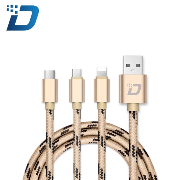 Three-in-one Braided Data Cable - Image 1