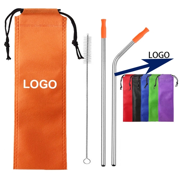 Stainless Steel Drinking Straw Set with Non-woven fabrics    - Image 1
