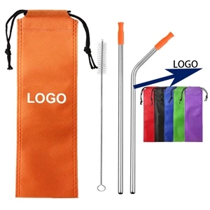 Stainless Steel Drinking Straw Set with Non-woven fabrics   