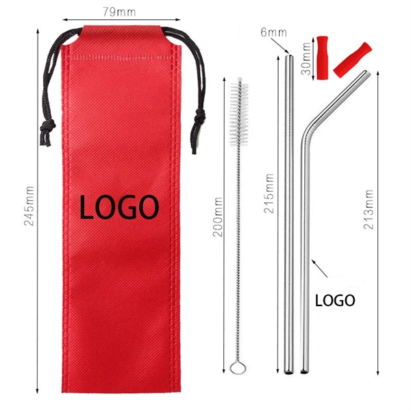 Stainless Steel Drinking Straw Set with Non-woven fabrics    - Image 2