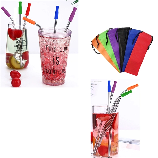 Stainless Steel Drinking Straw Set with Non-woven fabrics    - Image 3