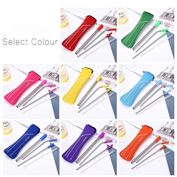 Stainless Steel Drinking Straw Set with  Package     - Image 2