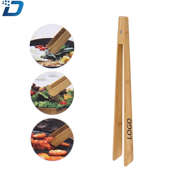 Bamboo Wood Food Tongs Bread Tongs - Image 1