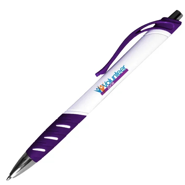 White Allure Grip Pen, Full Color Digital - Image 6