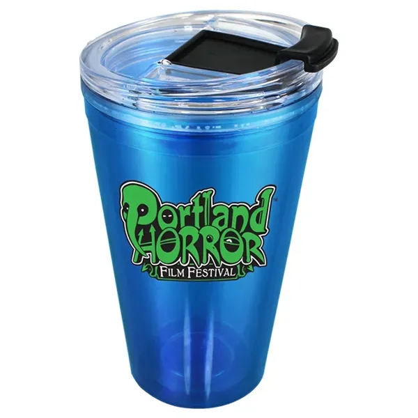 16 oz. Victory Acrylic Tumbler with Flip Top Lid, Full Color - Image 2