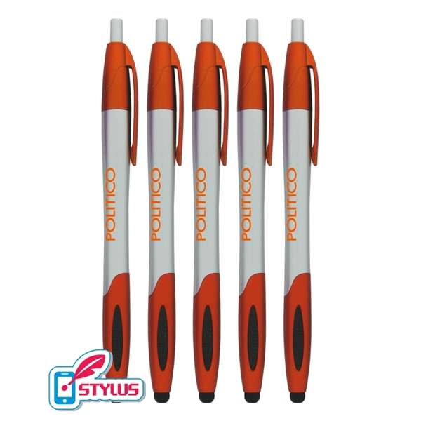 Silver Barrels "Effective" Stylus Pens with Colored Trim