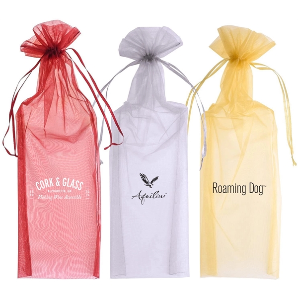 Organza 1-Bottle Wine Bag (With Draw-String) - Image 1