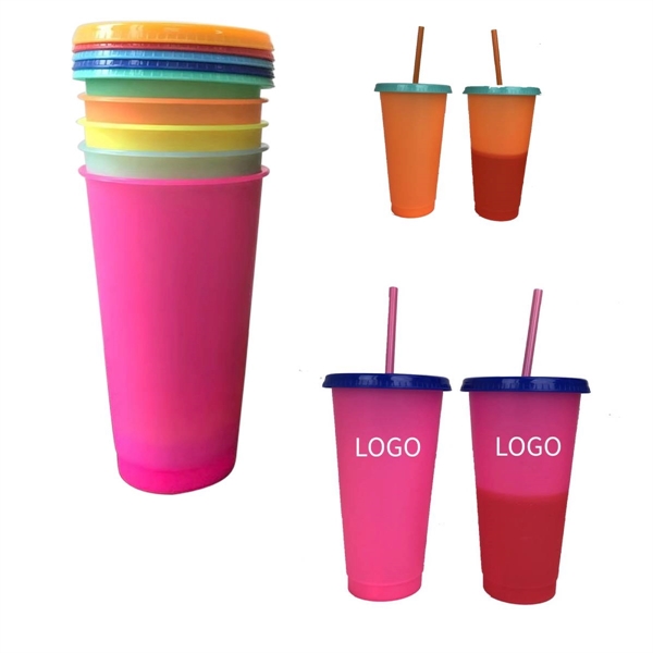 Cold Drink Cups with Lids and Straws
