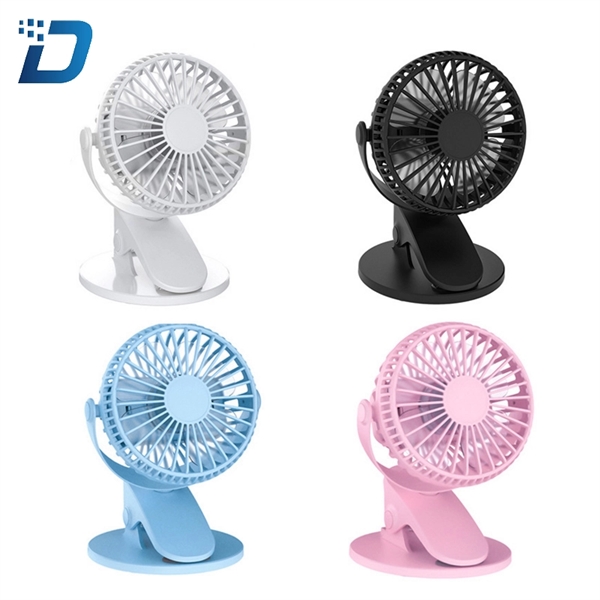 Mini USB and Battery Fan with Clip - Image 1