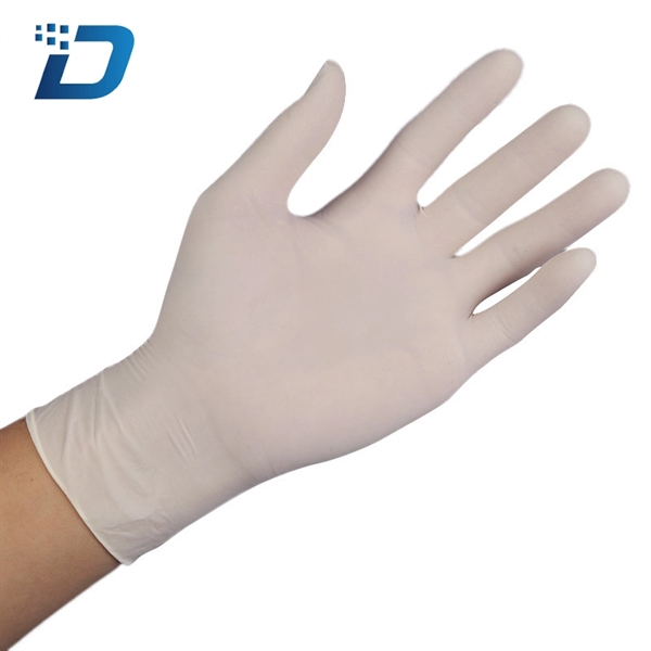 Blue Medium Sanitary Long Cuff Disposable Latex Gloves - Image 2