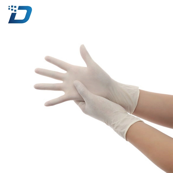 Blue Medium Sanitary Long Cuff Disposable Latex Gloves - Image 4