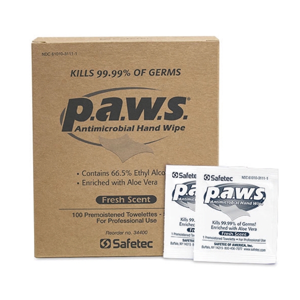 P.A.W.S. Antimicrobial Hand Wipes 66.5% Alcohol - Image 1