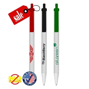 Certified USA Made White "Clicker Promo Pen" No Minimum