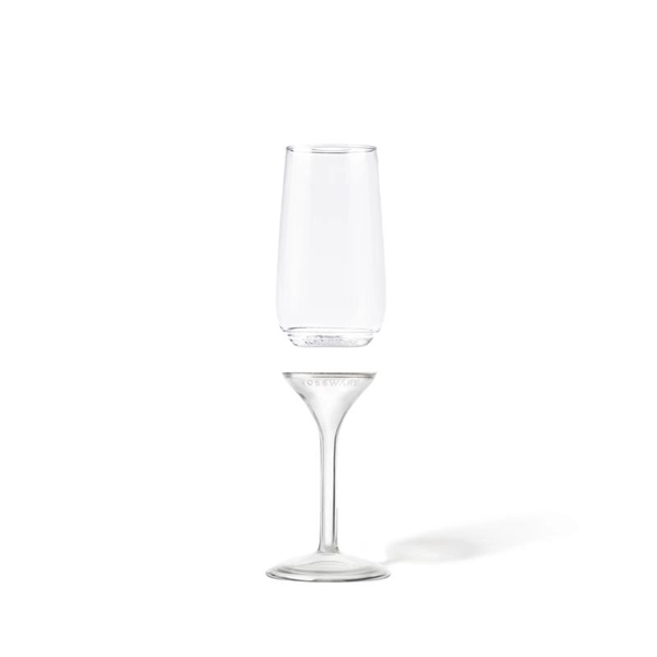6 oz. Tossware Stemmed Plastic Champagne Flute (Detachable) - Image 4